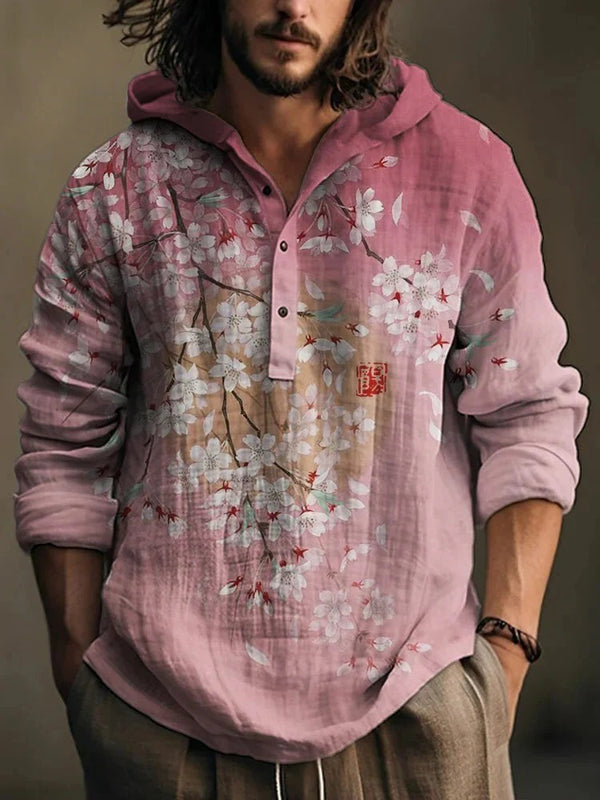 Sakura Kumo Hoodie Shirt – Japanese Blossom Cloud Artistic Pullover Pink (XS–6XL)